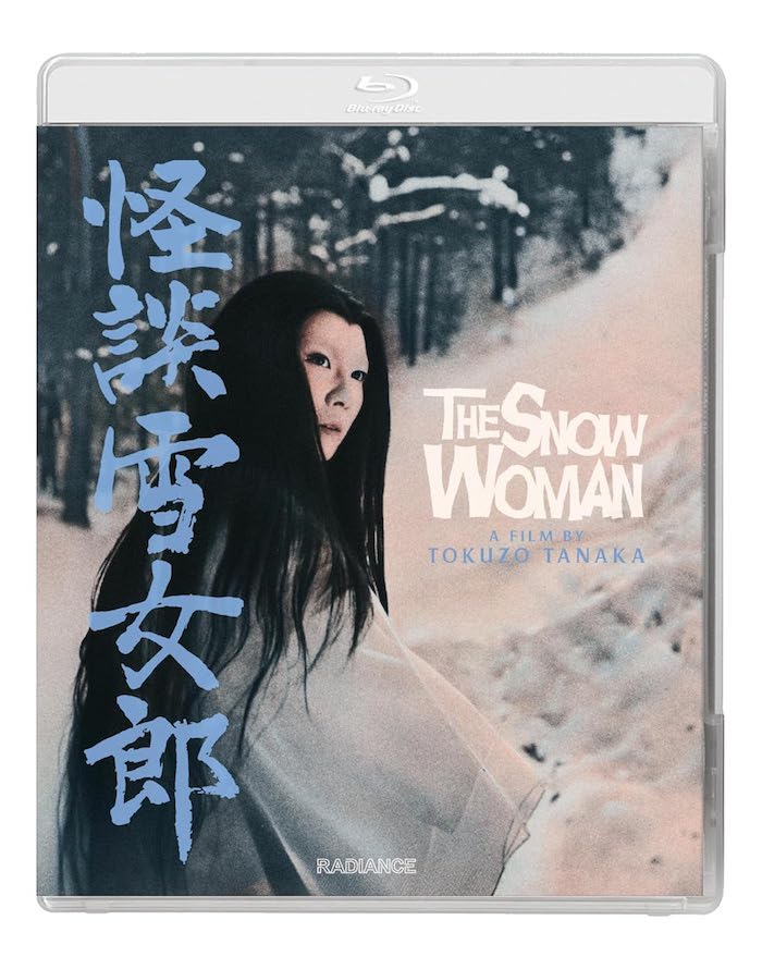 Front cover – The Snow Woman (1968) Blu-ray case from Radiance Films, showing Yuki’s pale figure against a winter forest backdrop.